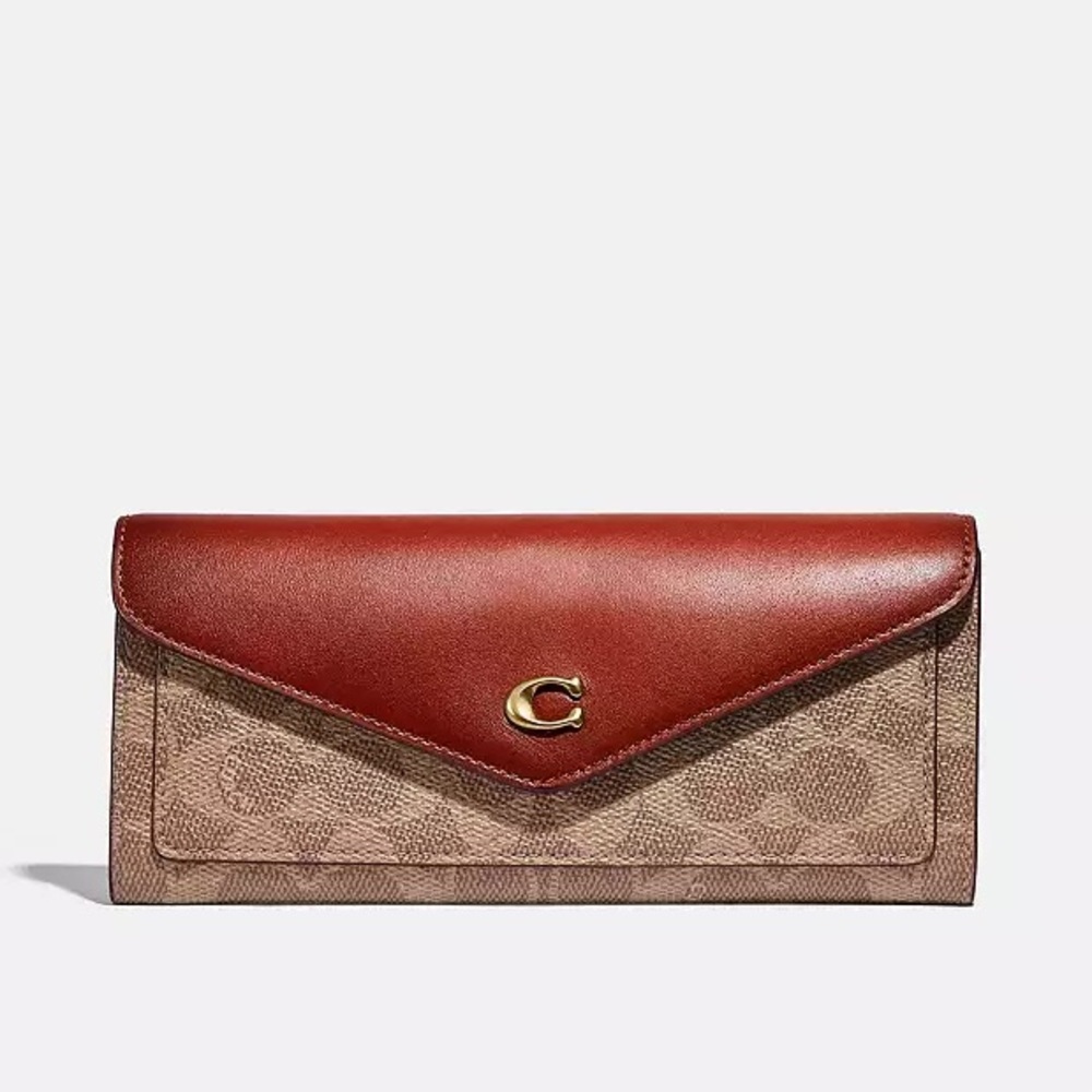 NWT Coach Women's Colorblock Coated Canvas Signature Wyn Soft Wallet